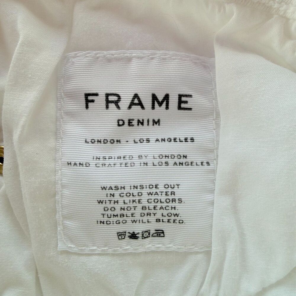 NWT FLAWED FRAME Le Skinny de Jeanne Mid-Rise Crop Jeans in White Size 30 - Picture 10 of 15